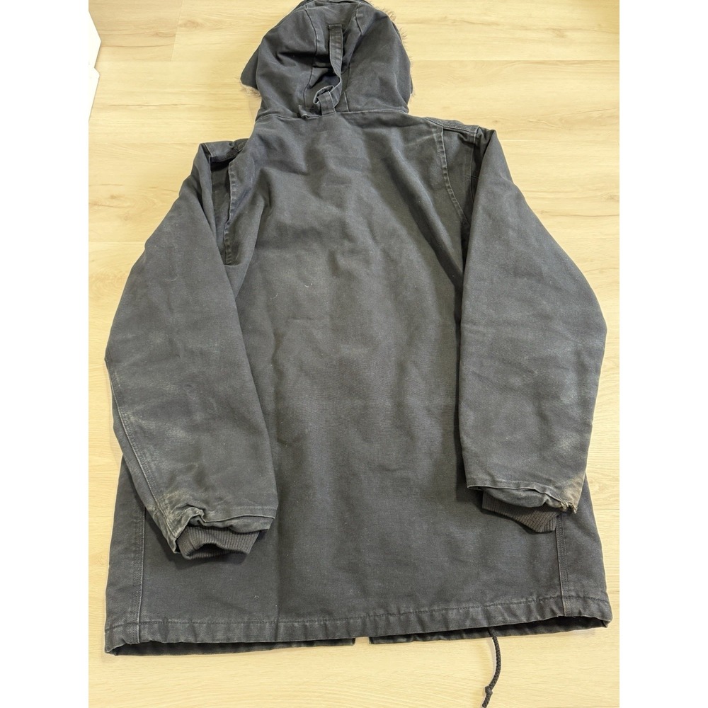 Vintage Men's Size Medium Duck Canvas Full Zip Black Carhartt Artic Parka W/Hood - Picture 7 of 7